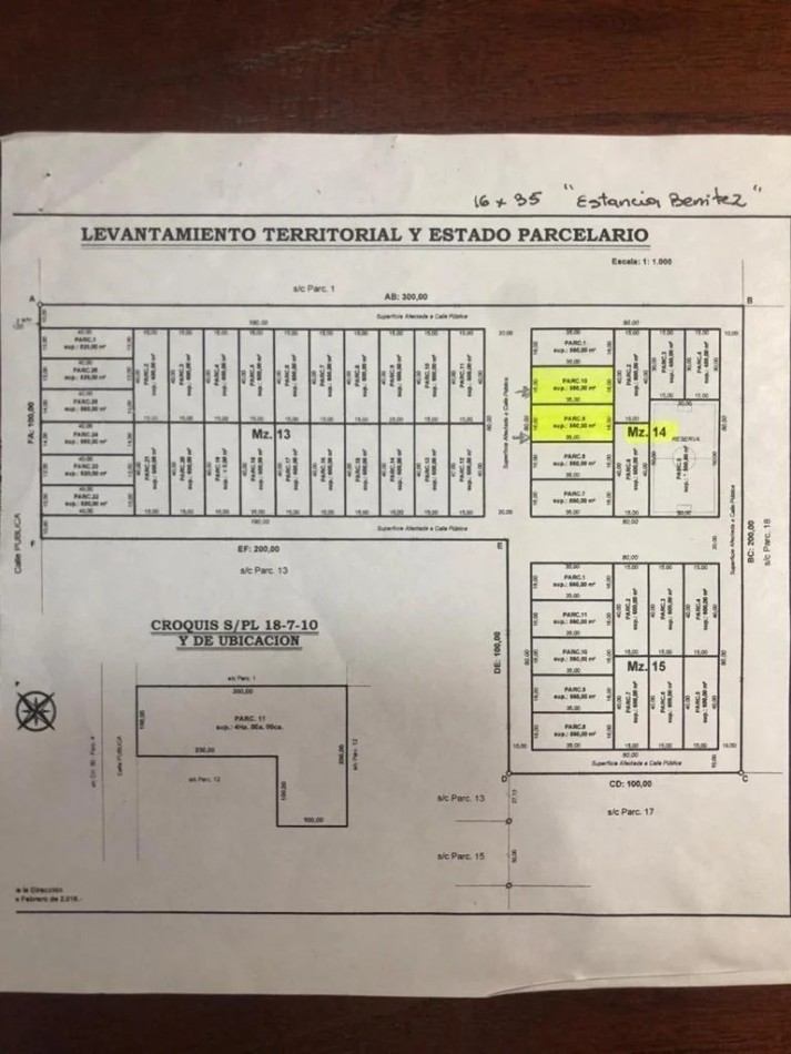 LOTES DE 560M2, ESTANCIA DE BENITEZ, COLONIA BENITEZ.