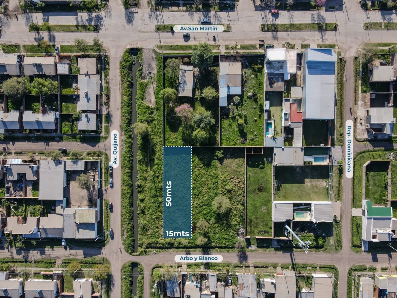 Terreno en esquina de 750 m² a 50 m de Av. San Martin