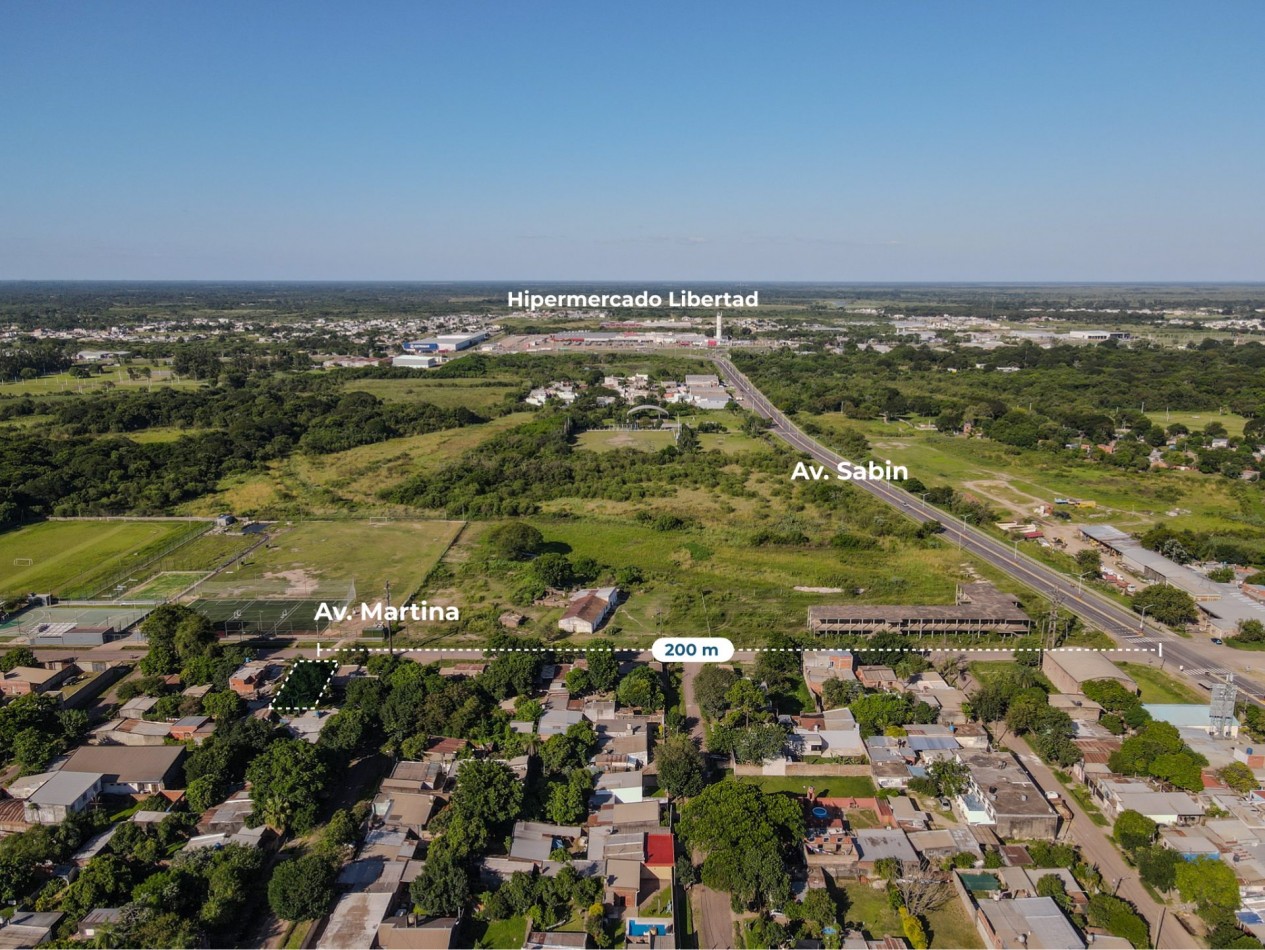 Terreno de 12x30 con frente a Av. Martina, parquizado | Villa Rio Negro
